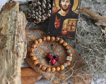 Wooden Chotki Prayer Bracelet with Theotokos Charm – Orthodox Christian Jewelry