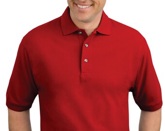 Cotton Pique Polo with embroidered Left/Right front name and/or logo