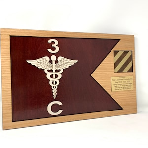 Army Medical Replica Guidon Plaque