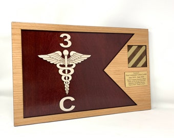 Army Medical Replica Guidon Plaque