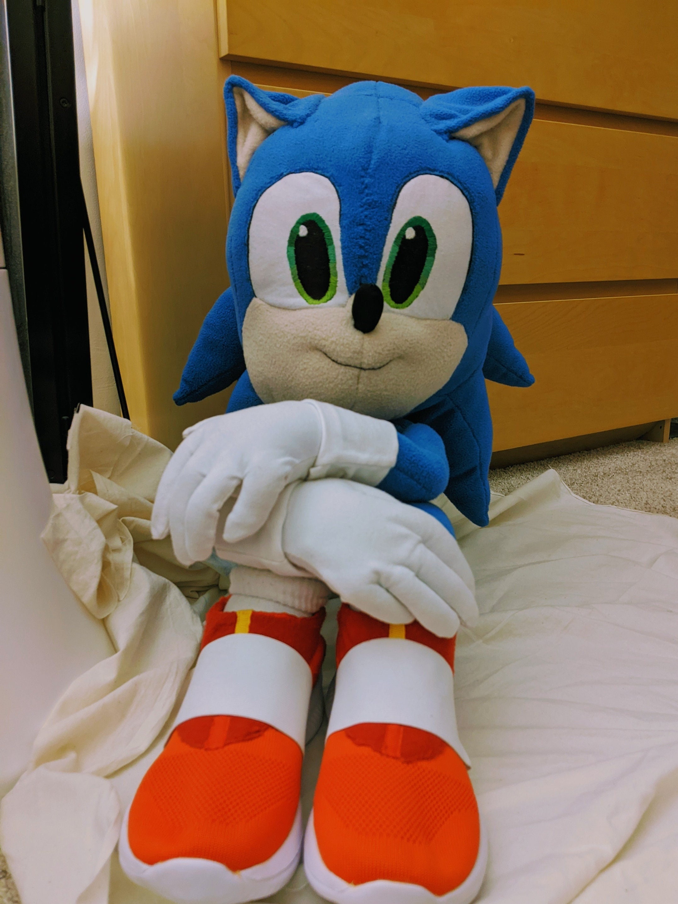 Custom Plush Just Like Dark Sonic the Sonic X the Dark Brotherhood Inspired  by funmade Handmade Fro Mthe Drawing to Order. 