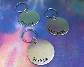 Pronoun Keychain - Transgender Keychain - LGBT Keychain - FTM - MTF - Trans Jewelry