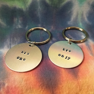 His One His Only Keychain Set Gay Man Keychain Set Gay Wedding Gift Gay Anniversary Gift LGBT Anniversary Gift image 1