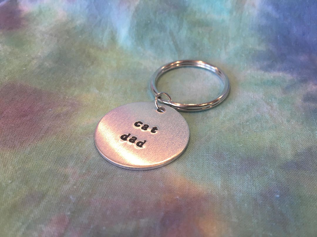 Cat Dad Keychain Cat Dad Father's Day Cat Jewelry - Etsy