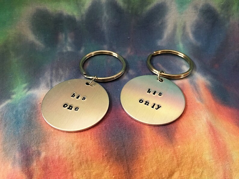 His One His Only Keychain Set Gay Man Keychain Set Gay Wedding Gift Gay Anniversary Gift LGBT Anniversary Gift image 3