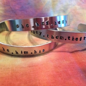 Pronoun Bracelets Transgender Bracelets Nonbinary Bracelets Trans Bracelet MTF FTM LGBT Bracelet image 2