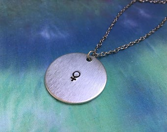 Female Symbol Necklace - Feminist Necklace - Venus Symbol Necklace - Feminist Jewelry - Female Symbol - Female Warrior - Venus Necklace