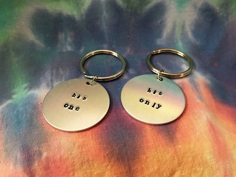 His One His Only Keychain Set Gay Man Keychain Set Gay Wedding Gift Gay Anniversary Gift LGBT Anniversary Gift image 1