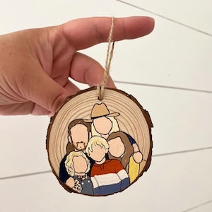 Wood Slice Ornament - Custom Family - Faceless Family