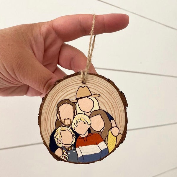 Wood Slice Ornament - Custom Family - Faceless Family