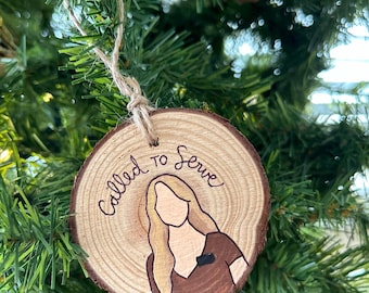 Missionary Wood Slice Ornament - Custom Missionary
