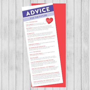 Printable graduation card. Advice for the future card. Graduation gift. College gift for teen.