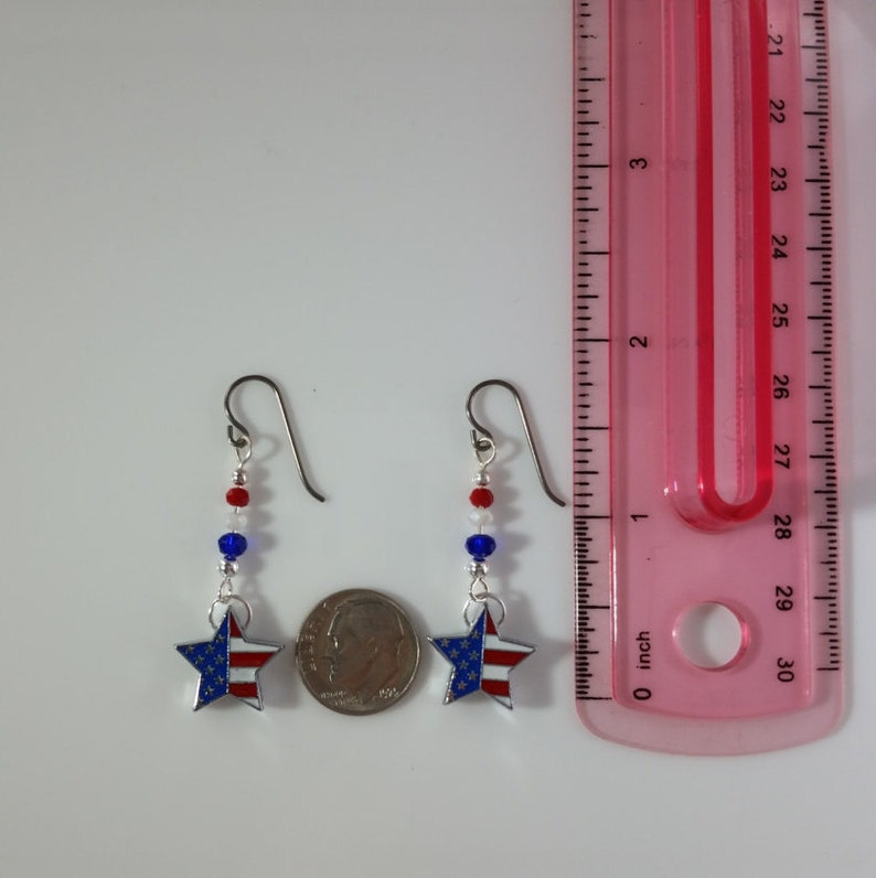 Patriotic Niobium Earrings, Red White and Blue, Hypoallergenic Niobium Ear Wires, Independence Day, 4th of July or New Citizen Gift image 4