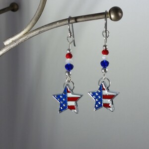 Patriotic Niobium Earrings, Red White and Blue, Hypoallergenic Niobium Ear Wires, Independence Day, 4th of July or New Citizen Gift image 2