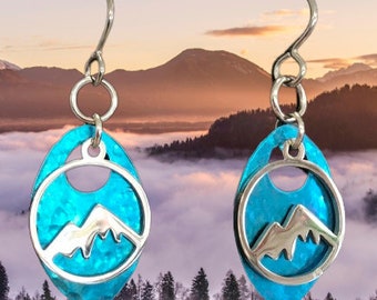 Mountain Earrings Blue Niobium