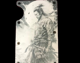 Samurai RFID Wallet Laser Engraved Metal Wallet