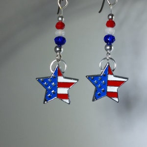 Patriotic Niobium Earrings, Red White and Blue, Hypoallergenic Niobium Ear Wires, Independence Day, 4th of July or New Citizen Gift image 3