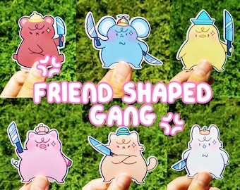 adesivos cortados em forma de amigo do grupo | Adesivos de vinil | Adesivos à prova d'água