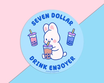 Adesivo de vinil para apreciar bebidas de sete dólares