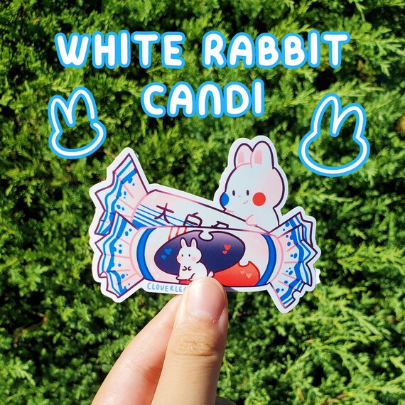White Rabbit Candy Die-cut Sticker | Vinyl Stickers | Waterproof