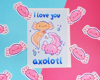 Cartão Axolotl Eu te amo