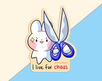 Adesivo de vinil Eu vivo para o caos
