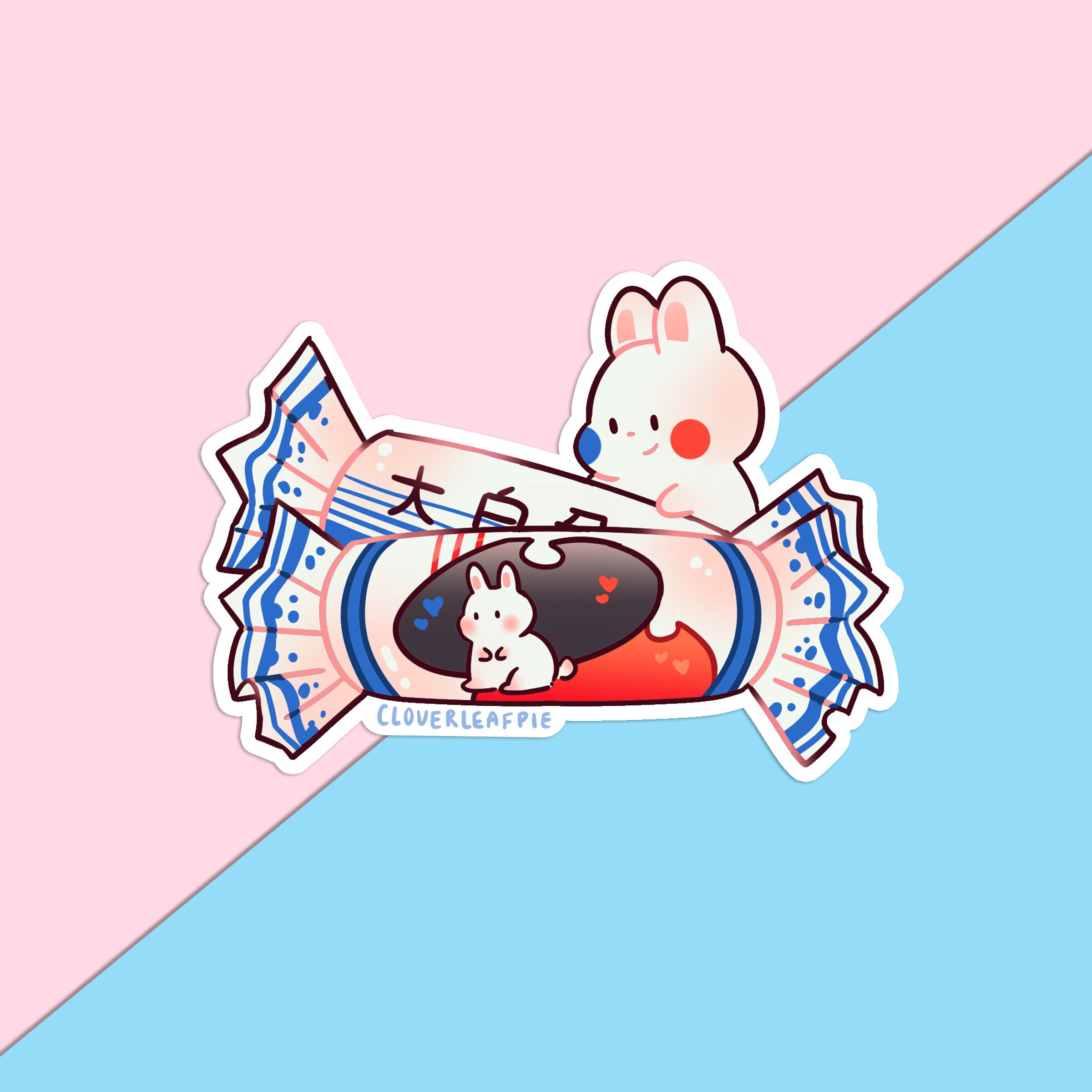 White Rabbit Candy Die-cut Sticker | Vinyl Stickers | Waterproof
