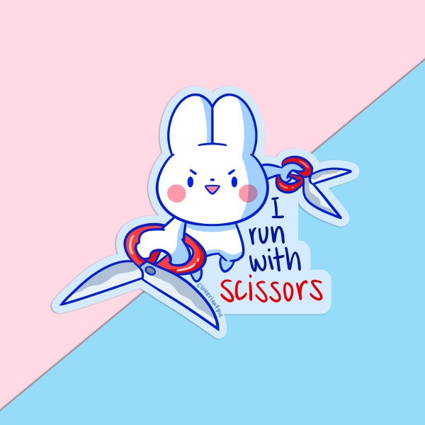 I Run With Scissors Vinyl Sticker