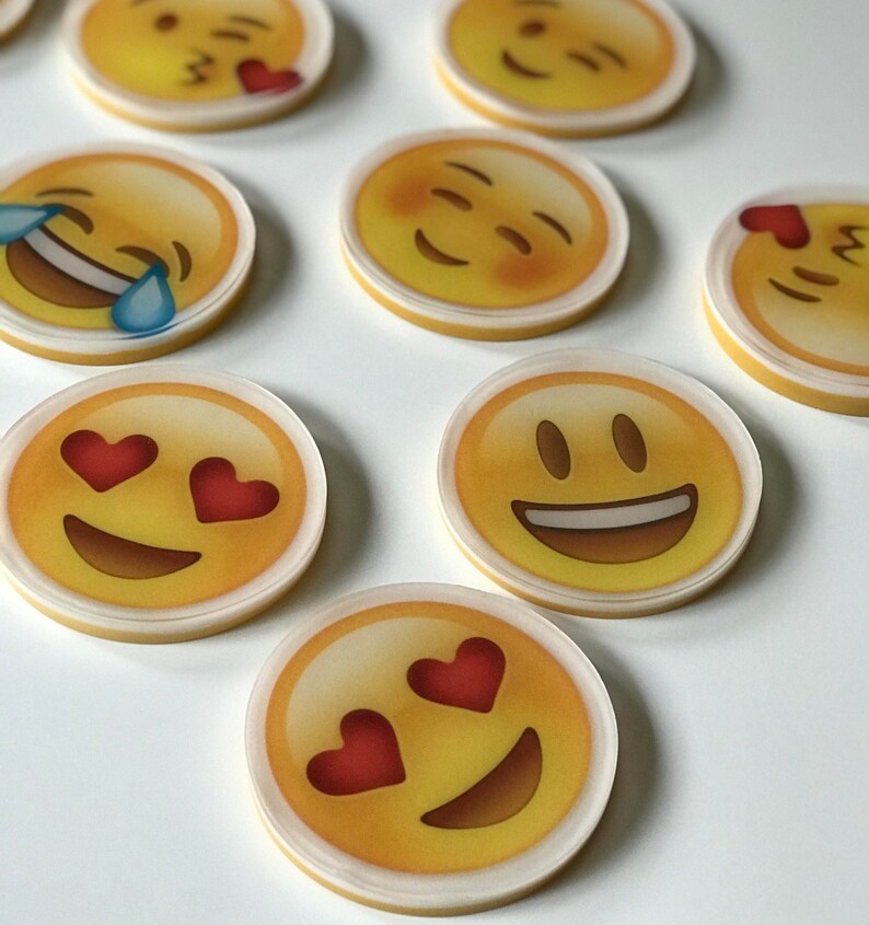 Emoji Soap Bar small emojis happy excited smile love kiss face Etsy