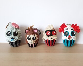 PATTERN ONLY: Halloween Spooky Crochet Cupcakes Set 3