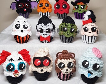 Halloween Crochet Cupcake Bag Charm Accessory [Made to Order]