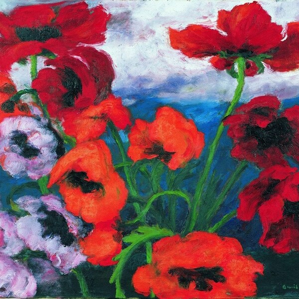 Impression d'art Emil Nolde, grands coquelicots, prête à accrocher