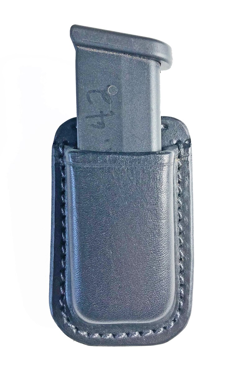 Glock 42 .380 Leather magazine pouch with Spring Steel Clip Etsy