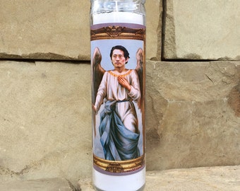 Walking Dead Glenn Celebrity Prayer Candle - Horror Decor - Humor - Parody Art - & Day Candle
