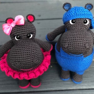 PATTERN Hippo Twins PATTERN Available just English/Spanish Crochet Hippo image 2