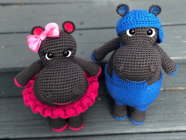 PATTERN Hippo Twins PATTERN Available just English/Spanish Crochet Hippo image 2