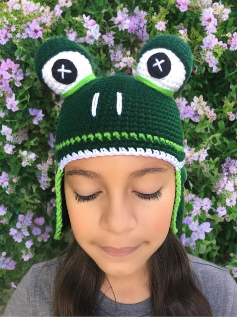 Crochet Frog Hat Pattern PDF, Kids Animal Hat, English Spanish Tutorial ...