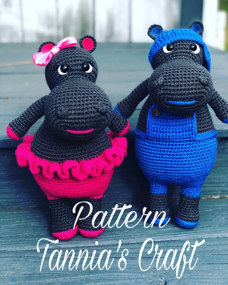 PATTERN Hippo Twins PATTERN Available just English/Spanish Crochet Hippo image 1