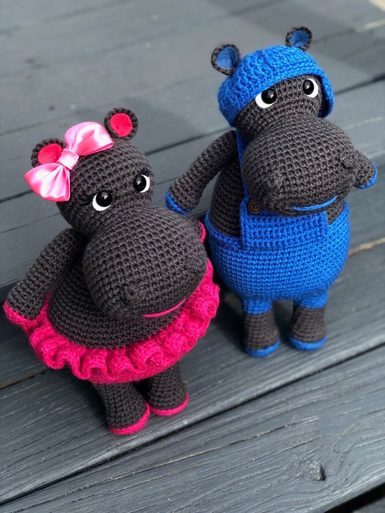 PATTERN Hippo Twins PATTERN Available just English/Spanish Crochet Hippo image 5