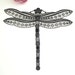 Swiss embroidery: lace applique black dragon-fly