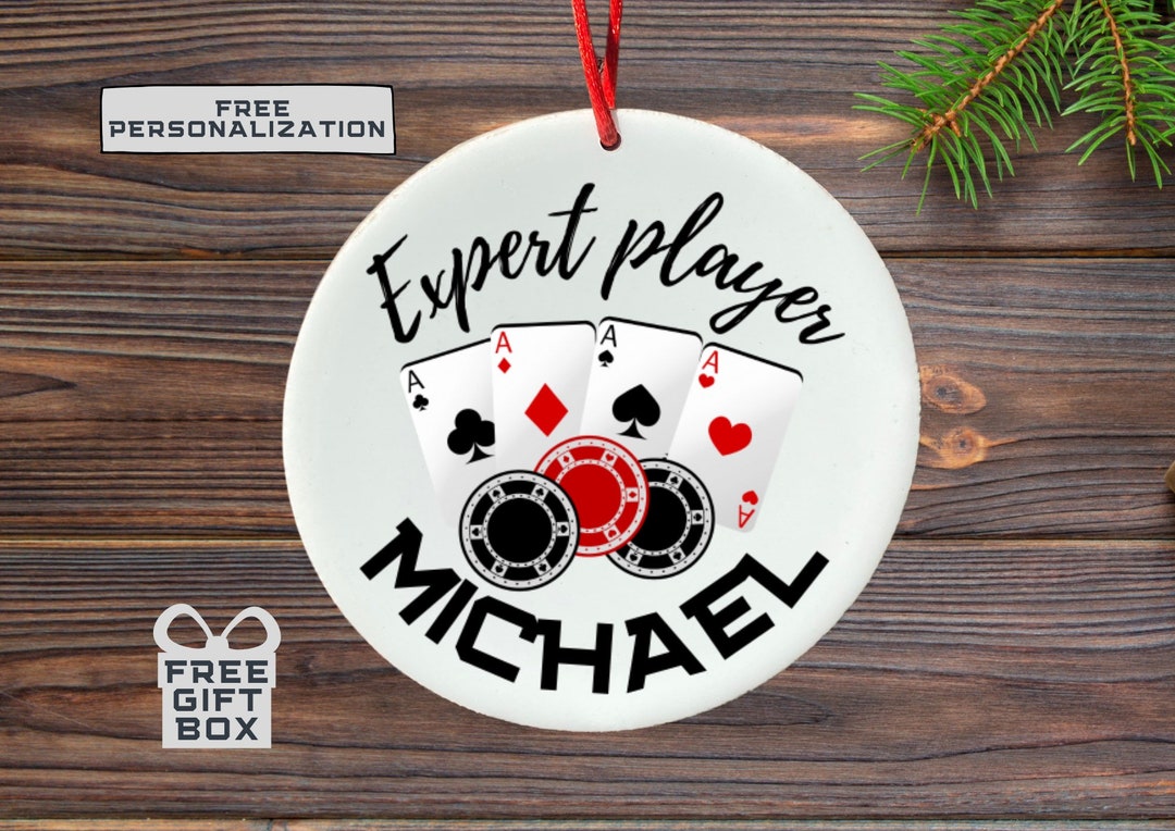 Poker Personalized Ornament, Playing Cards Ornament, Gifts for Gamblers