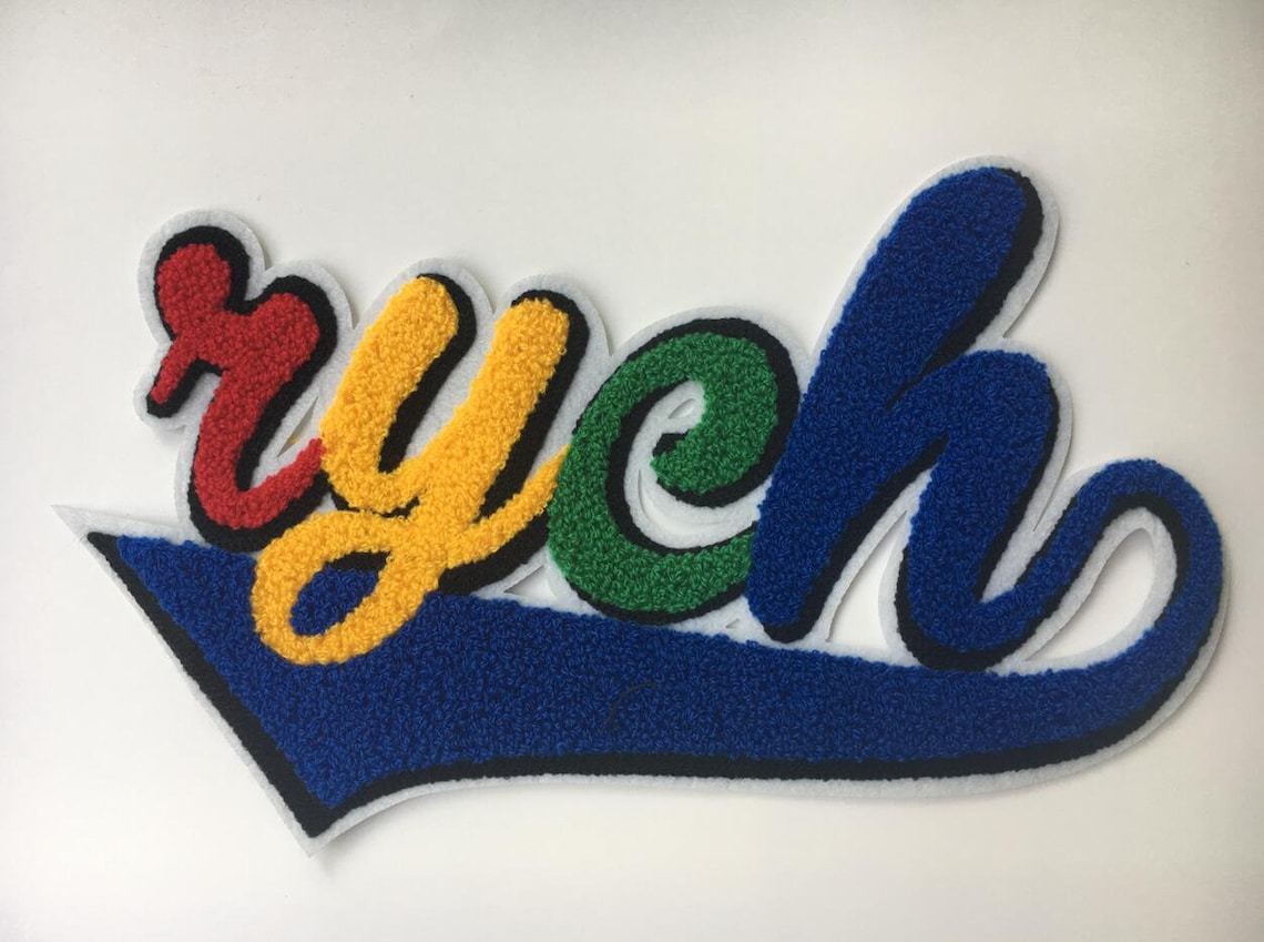 Custom Chenille Back Names Brand Chenille Jacket Patches Etsy