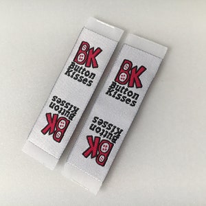 1000 Custom fabric labels cotton, t shirt labels, neck tags, labels clothes, fabric labels, knitted hat labels, sew on custom clothing label
