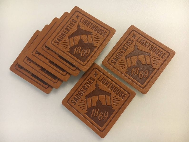 300 Custom pu leather labels faux leather label leather Etsy