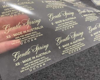 1000 Tagless iron on clothing labels, custom shirt neck tags
