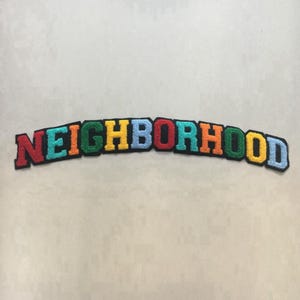 10 in White Chenille Iron On Varsity Name Patches for Letterman Jackets