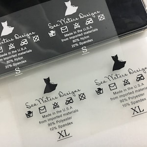 500 Heat transfer clothing size labels, tagless heat transfer clothing labels, custom t shirt labels, heat transfer clothing labels
