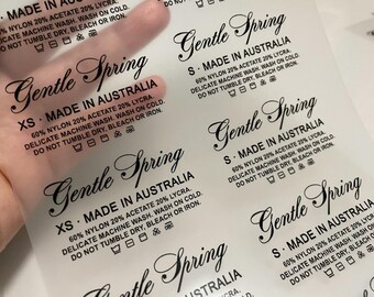 300 Custom neck tags, heat transfer tagless labels, iron on labels