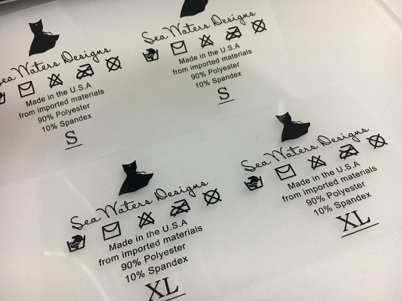 Iron on logo labels tagless iron on label transfer tagless | Etsy