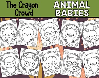 Animal Babies Coloring Page